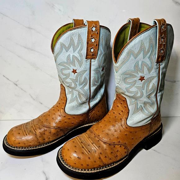 Ariat Shoes Womens Ariat Probaby Ostrich Print Cowboy Boots Sz B